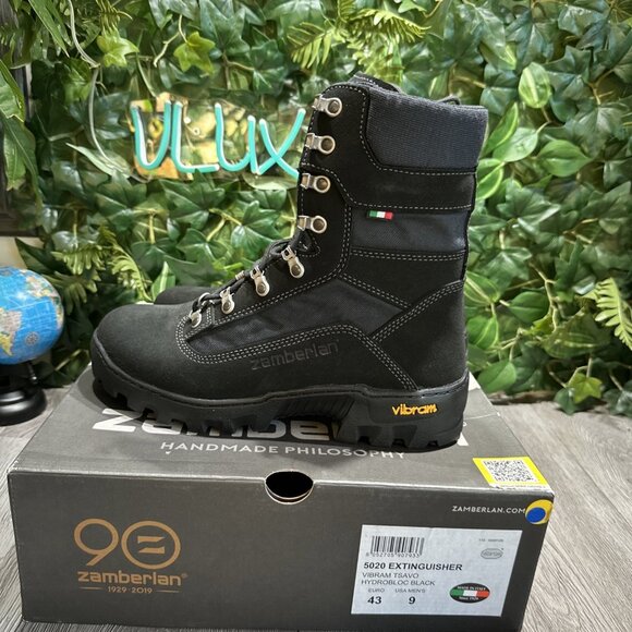 Zamberlan 5020 Extinguisher II WLF Men\'s Black Hiking Work Boots Size USA 9 NEW